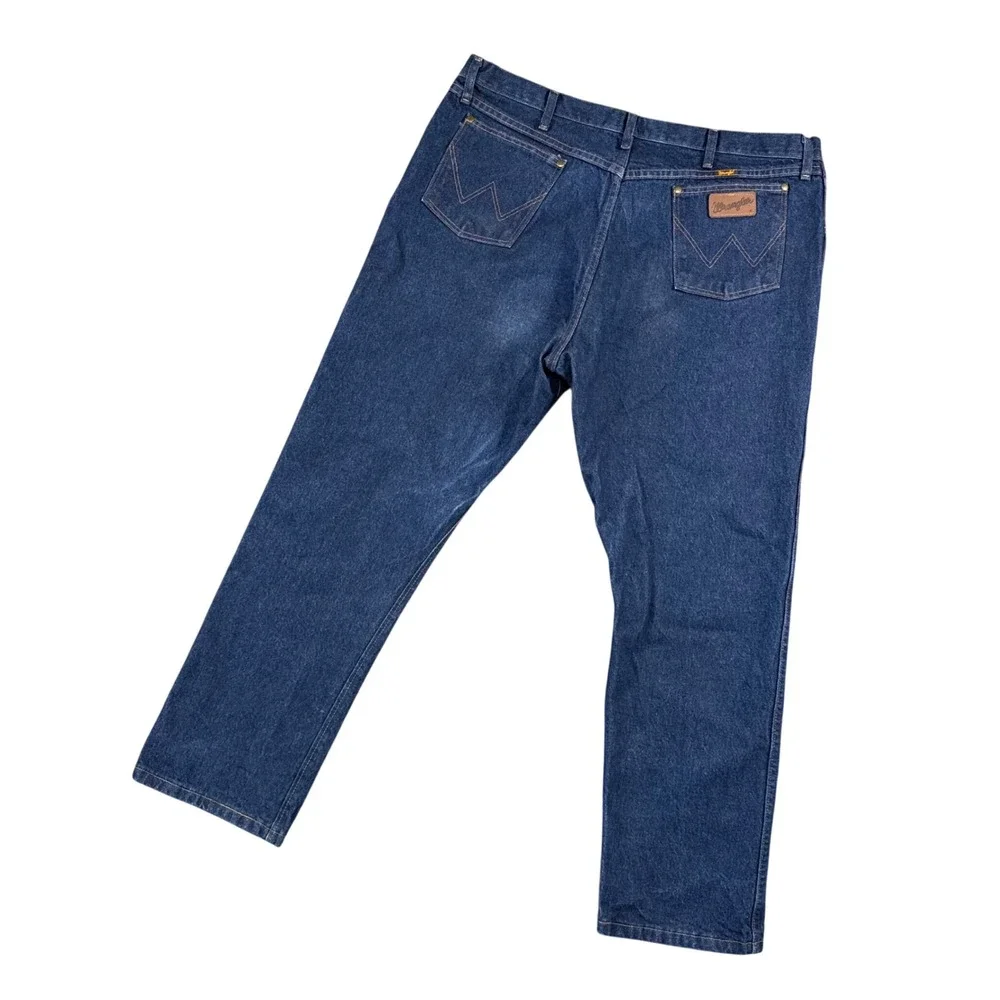 Wrangler 47MWZ Dark Wash Denim Jeans Mens 42x31 Classic Workwear‎ Fit